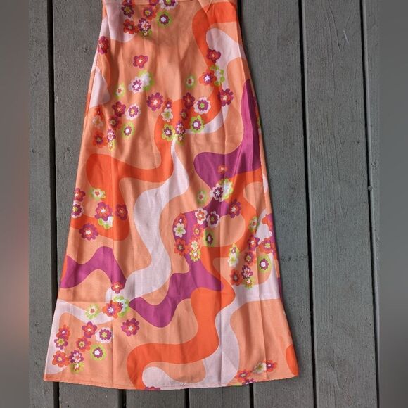 NWT Another Girl Y2K Maxi Dress 4US Retro Satin Sustainable Boho - Picture 3 of 6